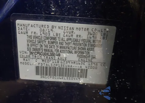 2019 Nissan Kicks Sv из США, поврежденный, VIN 3N1CP5CU6KL555449